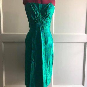 Vintage strapless pleated A-line